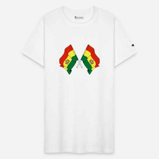 Two crossed flags of Bolivia