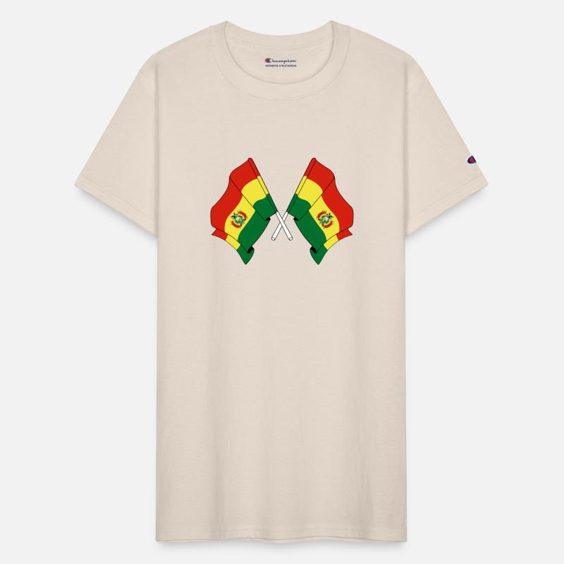 Two crossed flags of Bolivia