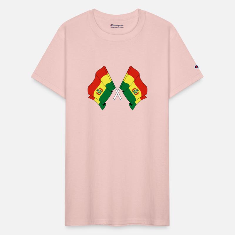 Two crossed flags of Bolivia