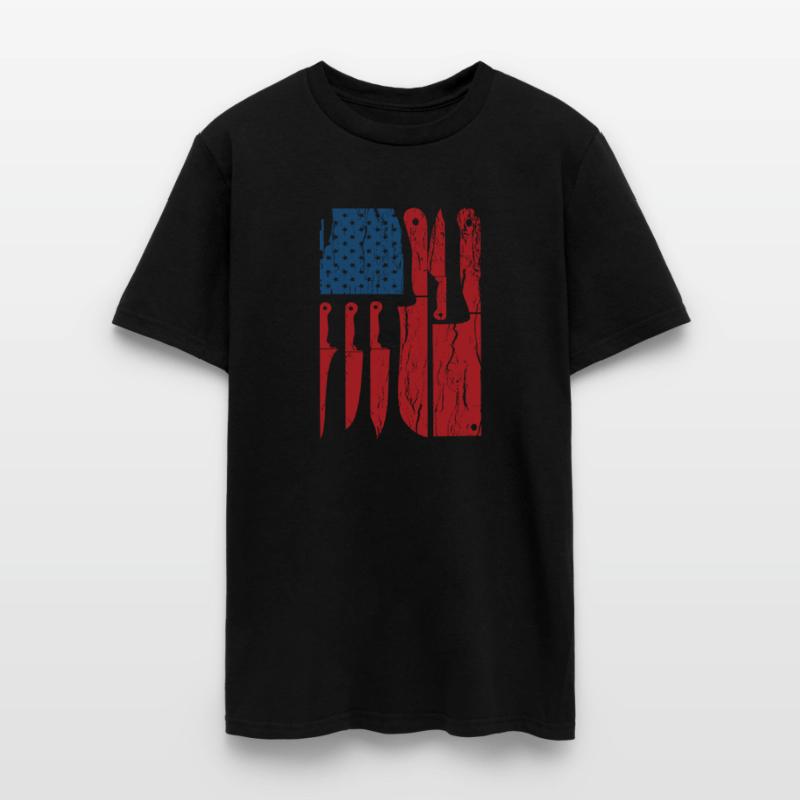 USA Flag Knife Professional Head Chef Gift