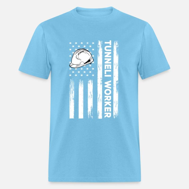 USA Flag Tunnel Worker America