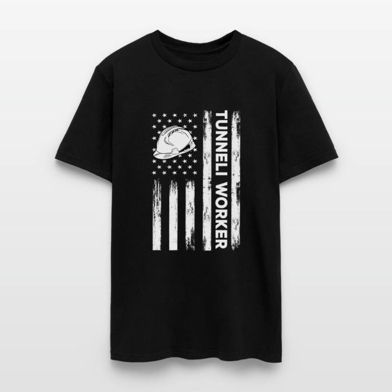 USA Flag Tunnel Worker America