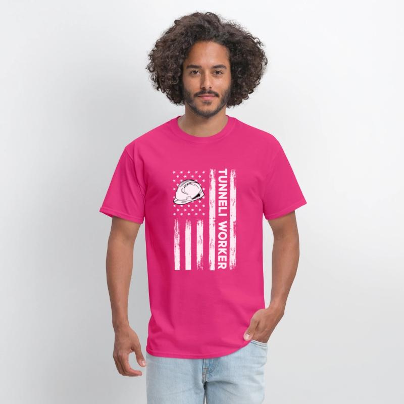 USA Flag Tunnel Worker America