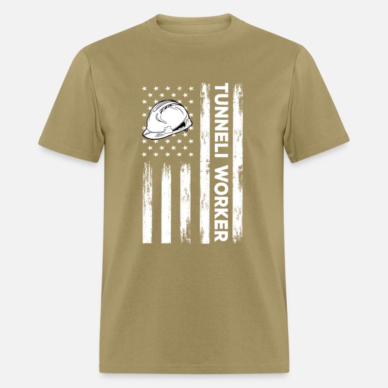 USA Flag Tunnel Worker America