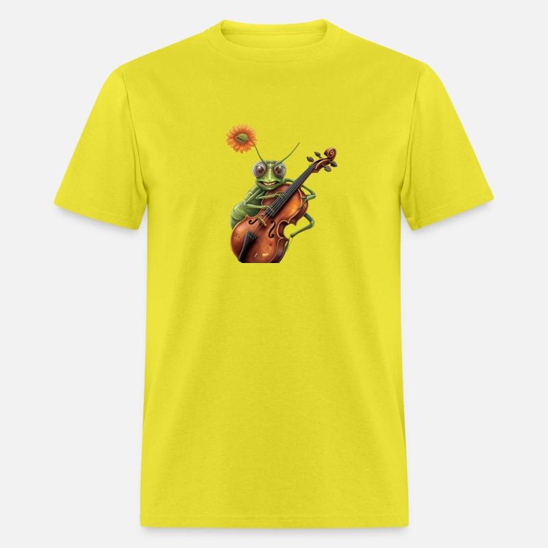 Van Goh style a grasshopper playing a small fiddl