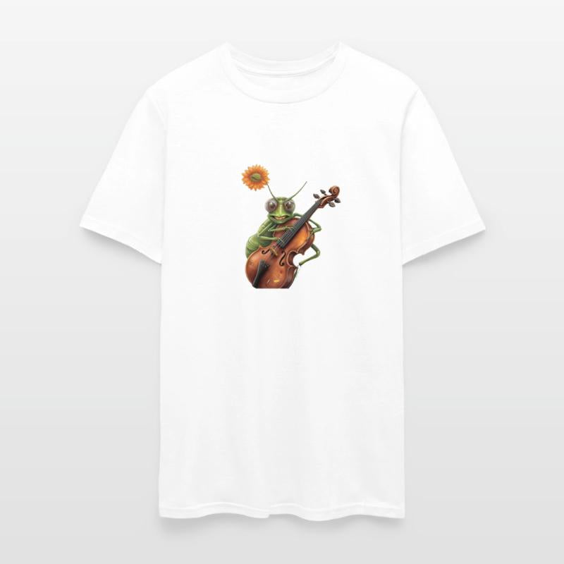 Van Goh style a grasshopper playing a small fiddl