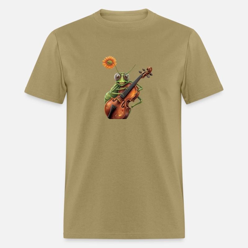 Van Goh style a grasshopper playing a small fiddl