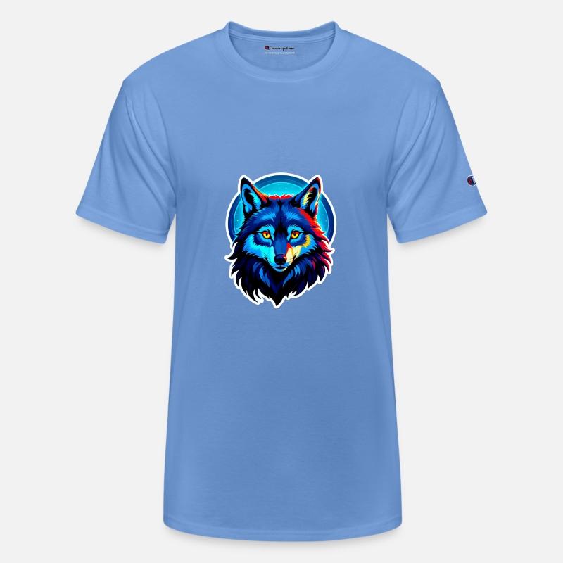 Vibrant Colorful Wolf Head Illustration