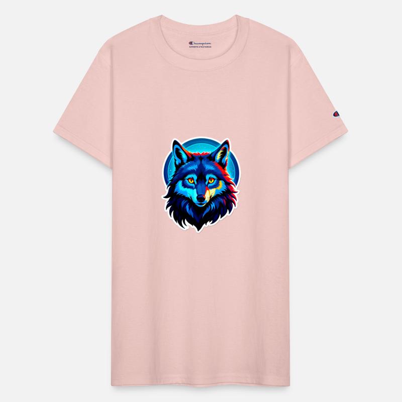 Vibrant Colorful Wolf Head Illustration