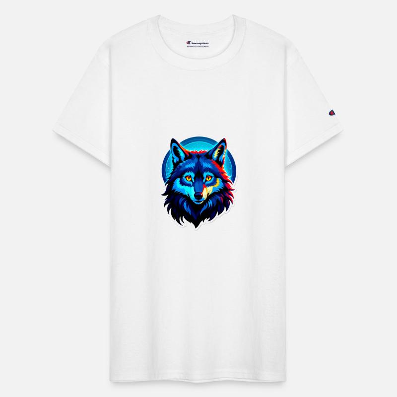 Vibrant Colorful Wolf Head Illustration