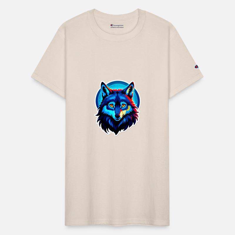 Vibrant Colorful Wolf Head Illustration