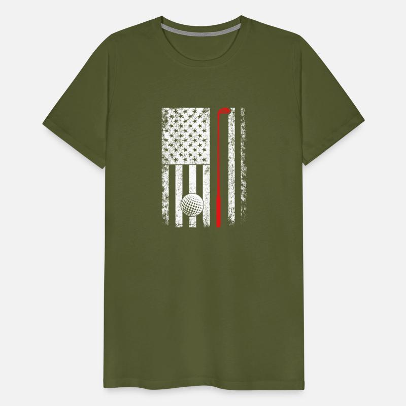 Vintage American Flag Golf Gift for Golfer t shirt