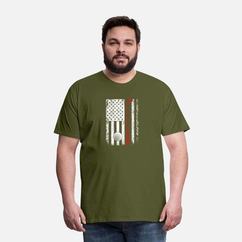 Vintage American Flag Golf Gift for Golfer t shirt