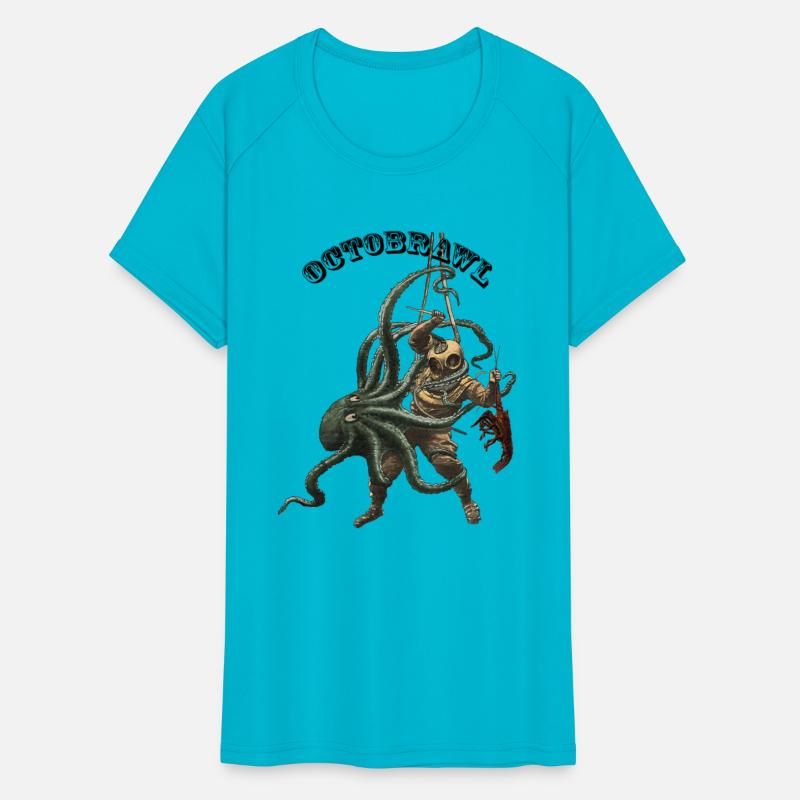 Vintage Diver with an Octopus and a Lobster URM