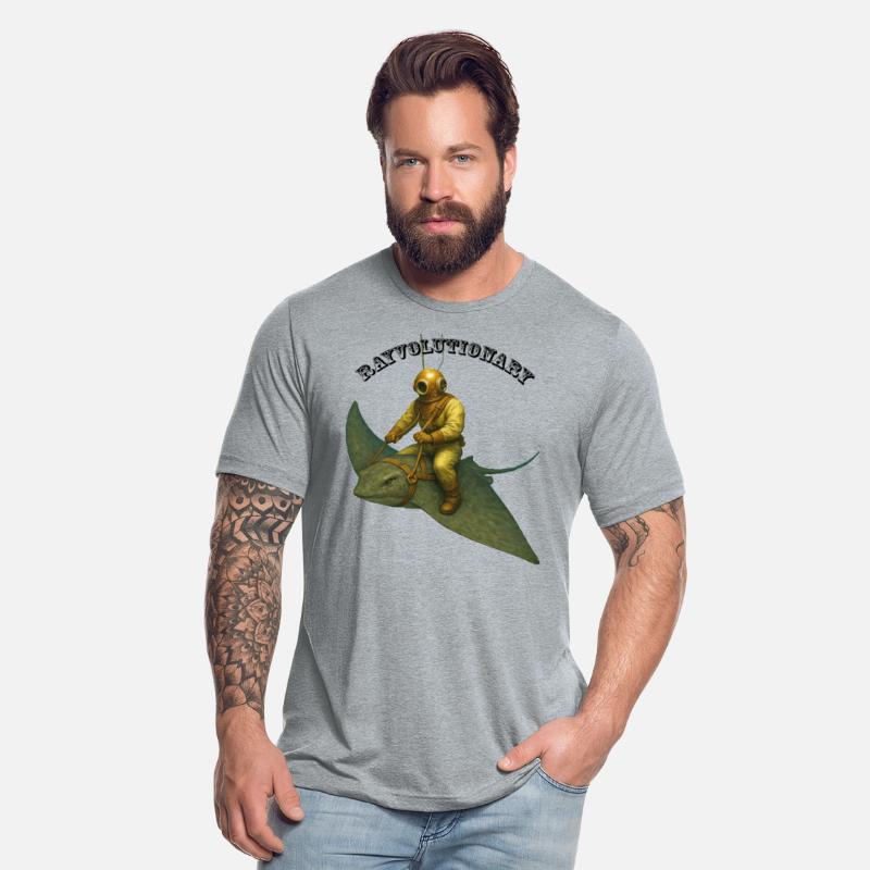 Vintage Helmet Diver Riding a Giant Stingray URM