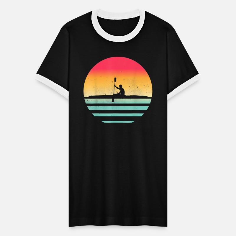 Vintage Retro Kayak Kayaking Sunset Hobby