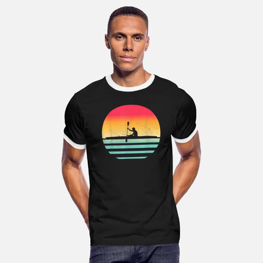 Vintage Retro Kayak Kayaking Sunset Hobby