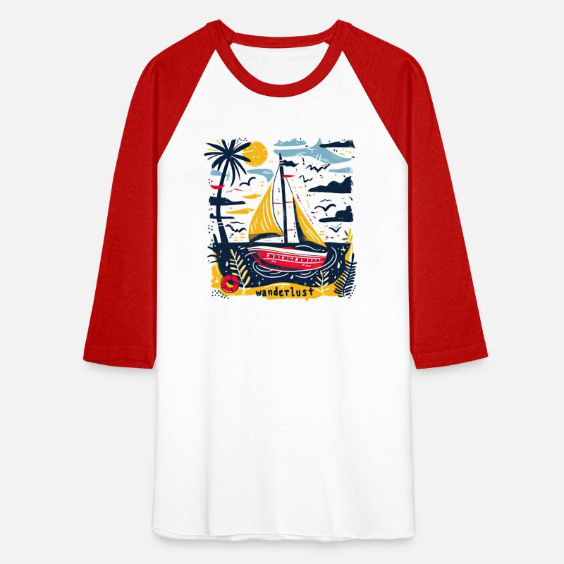 Wanderlust Sailing Boat in The Sea Colorful Print