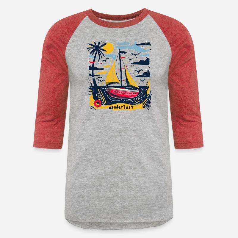 Wanderlust Sailing Boat in The Sea Colorful Print