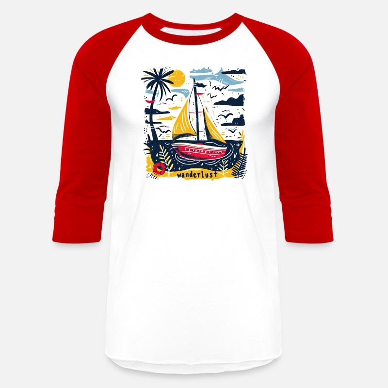 Wanderlust Sailing Boat in The Sea Colorful Print