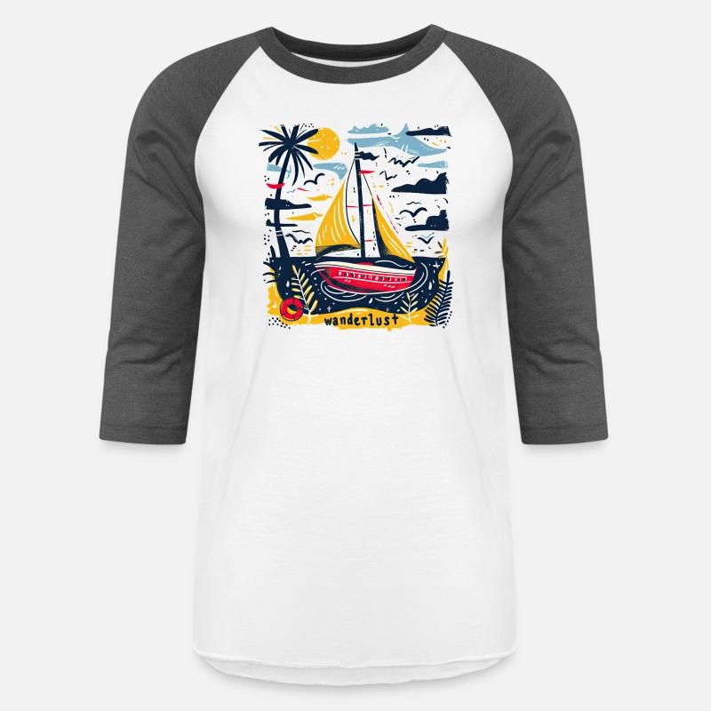 Wanderlust Sailing Boat in The Sea Colorful Print