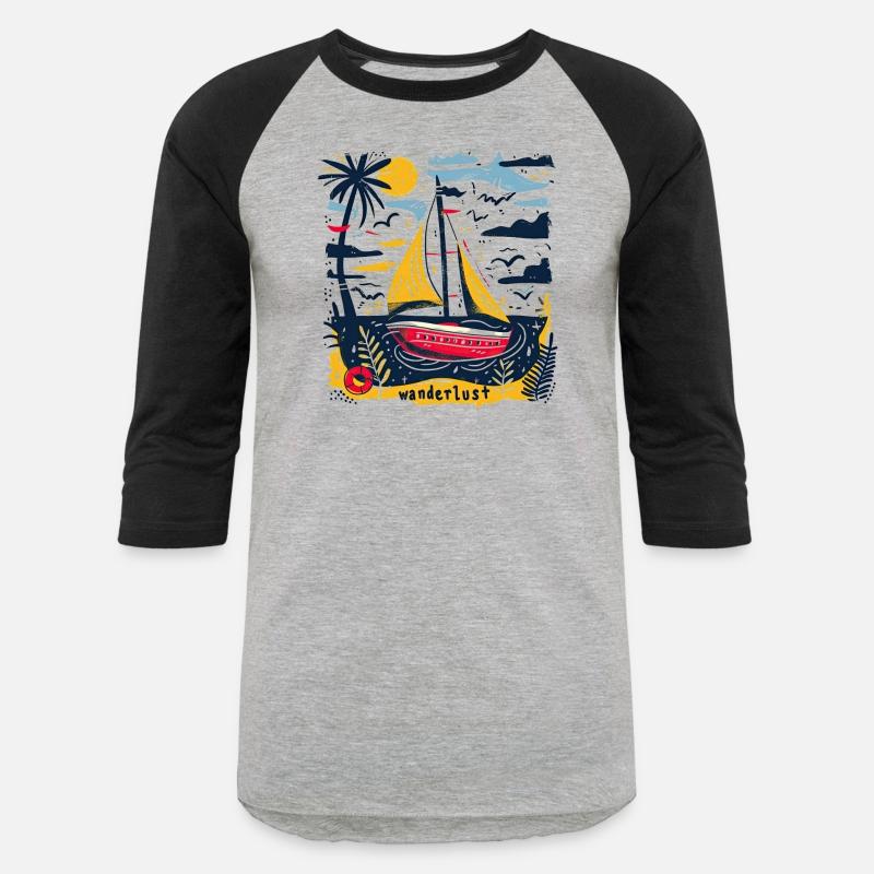 Wanderlust Sailing Boat in The Sea Colorful Print