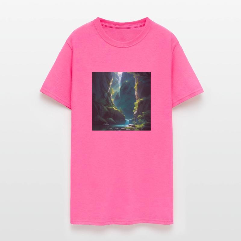 Waterfall at the bottom of a Lush, Green Tropical