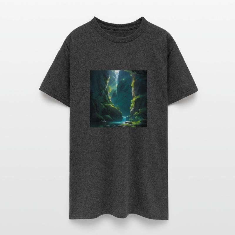 Waterfall at the bottom of a Lush, Green Tropical