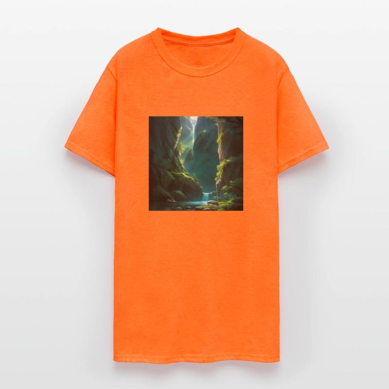 Waterfall at the bottom of a Lush, Green Tropical