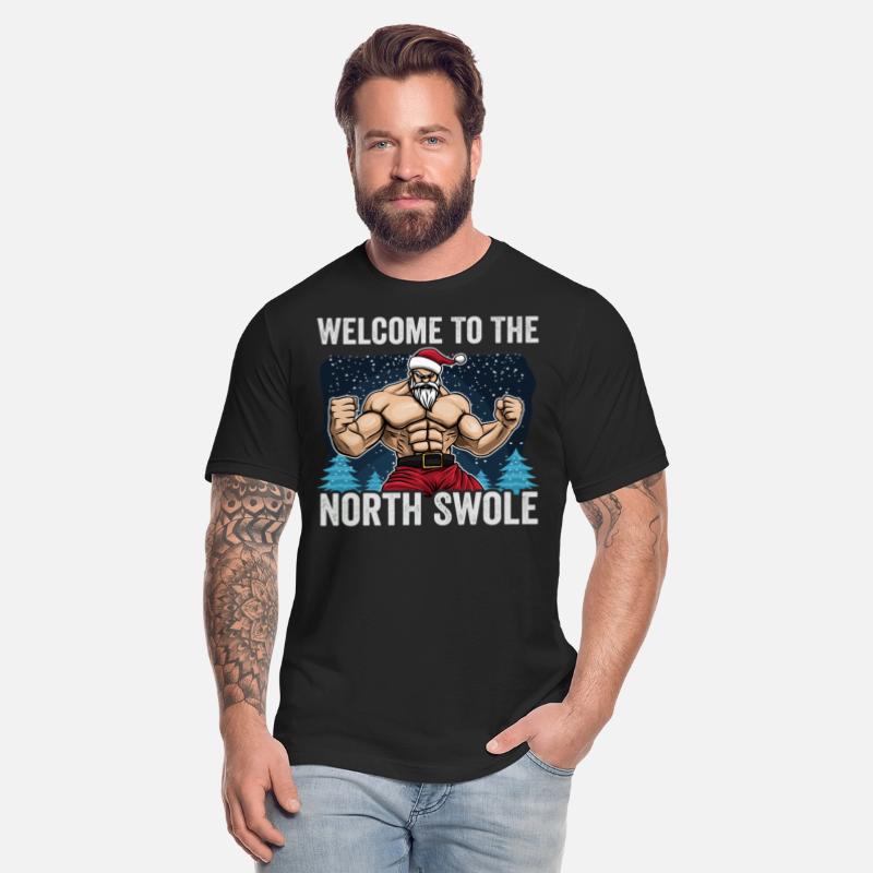 Welcome To North Swole Santa Muscle Workout Christ
